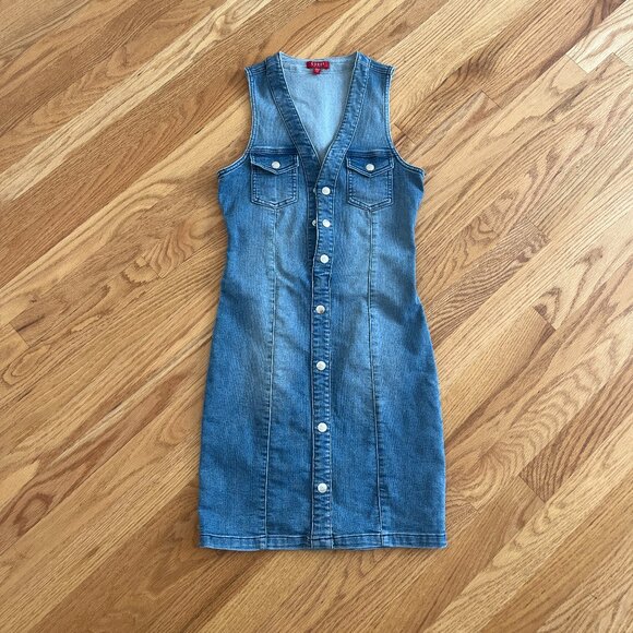 Guess y2k sultry bodycon denim dress cute denim dress - Picture 1 of 7
